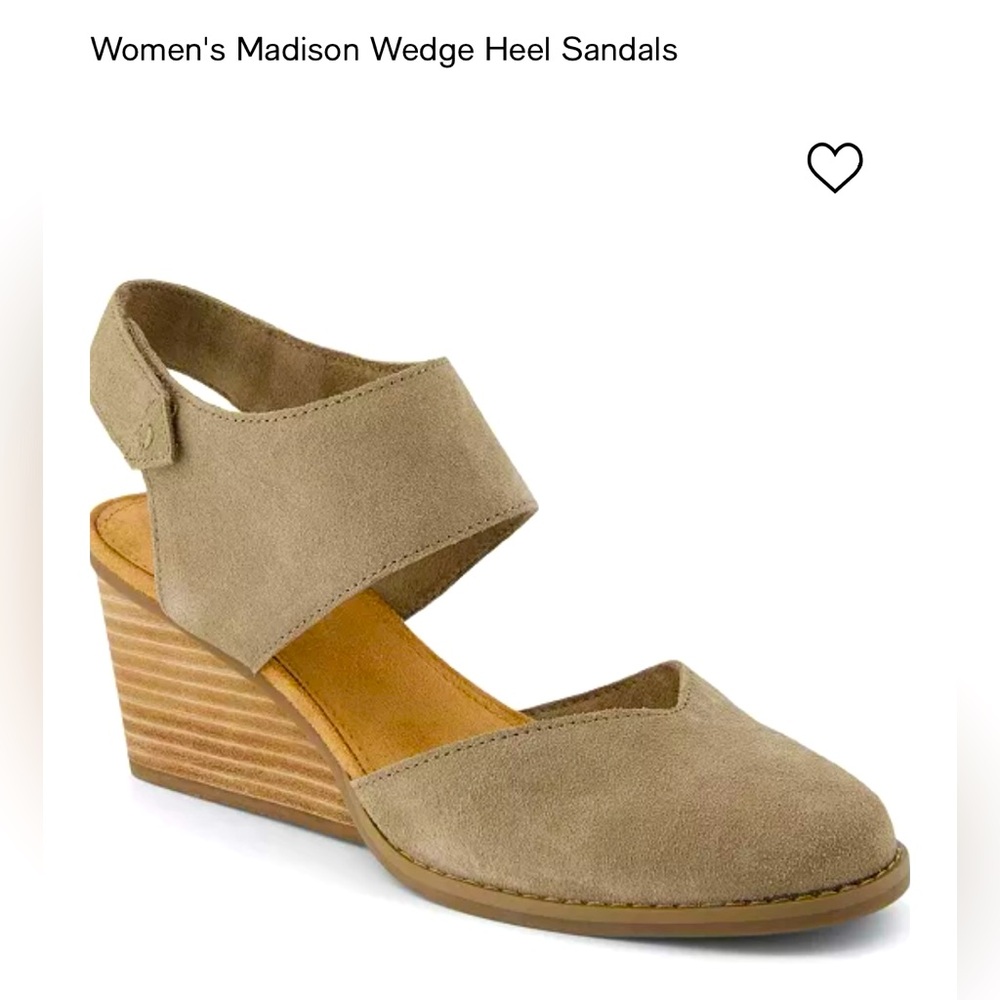 BRAND NEW Toms Madison Beige Wedge Sandals